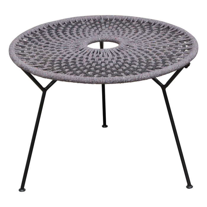 Pablo Accent Table in Black/Grey Rope w/ Black Metal Frame by Diamond Sofa