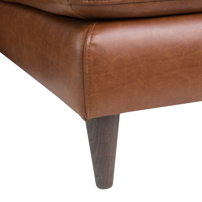 Georgia Left Sectional Sofa - Caramel Tan Leather