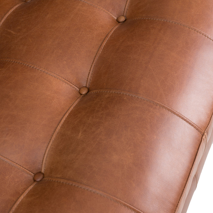 Georgia Left Sectional Sofa - Caramel Tan Leather