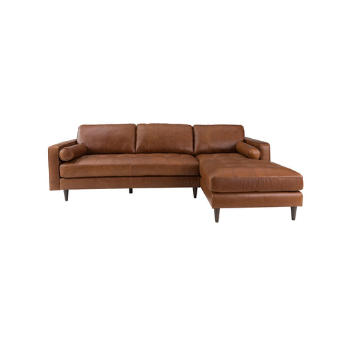 Georgia Right Sectional Sofa - Caramel Tan Leather