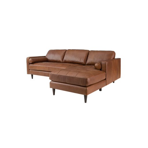 Georgia Right Sectional Sofa - Caramel Tan Leather