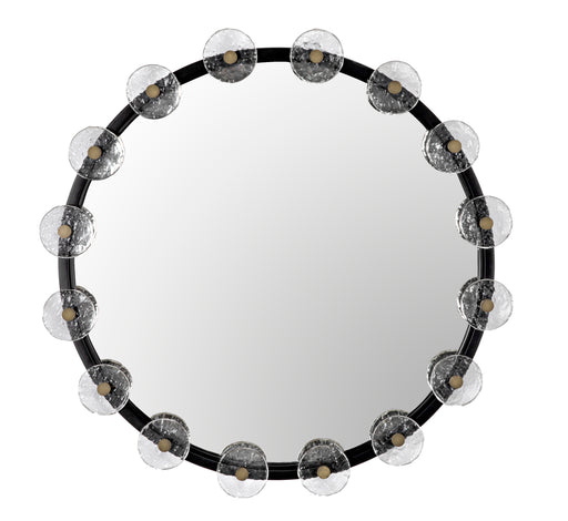 Moira Mirror with Glass Details, Black Metal