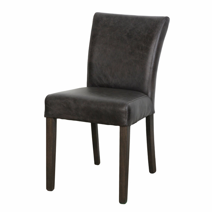 Marlow Dining Chairs - Black Top Grain Leather (Set of 2)