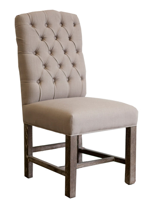 York Dining Chairs - Flax Linen & Natural Legs (Set of 2)