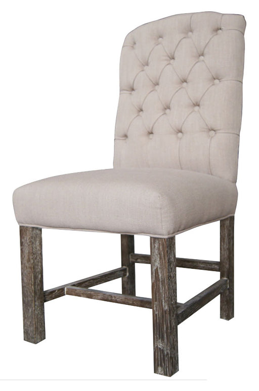 York Dining Chairs - Flax Linen & Natural Legs (Set of 2)