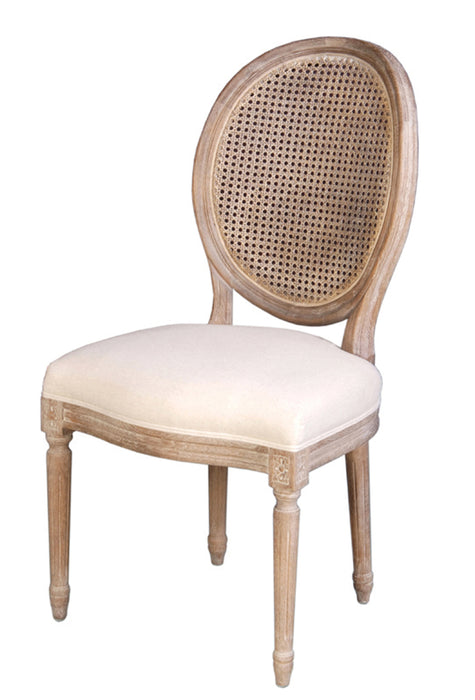 Napoleon Dining Chairs w/ Cane Back- Antique Linen (Set of 2)