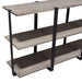 Sherman 59" 3-Tiered Shelf Unit in Grey Oak Finish with Iron Supports