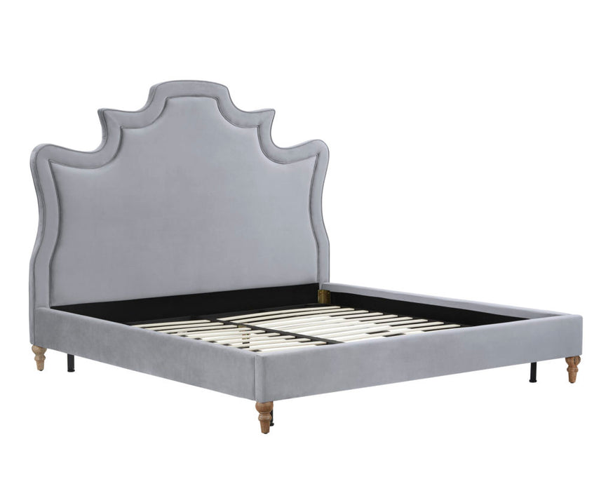Serenity Grey Velvet Bed in King