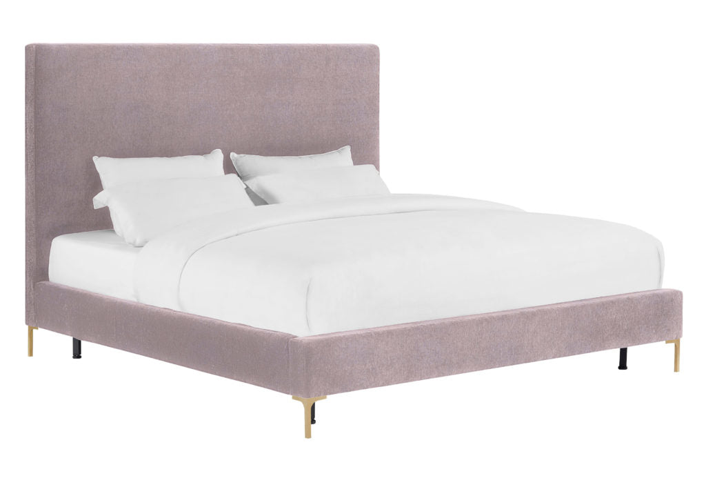 Delilah Blush Textured Velvet Bed in King