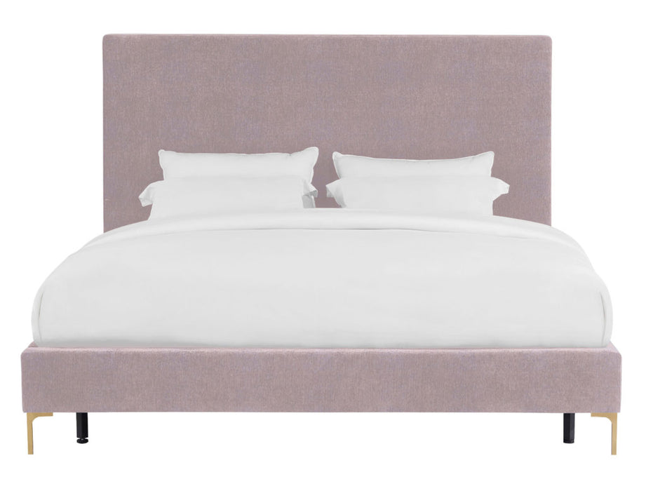 Delilah Blush Textured Velvet Bed in Queen