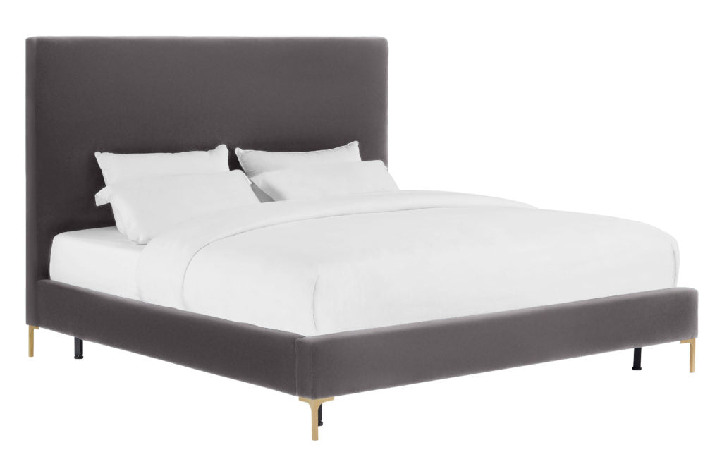 Delilah Grey Velvet Bed in King