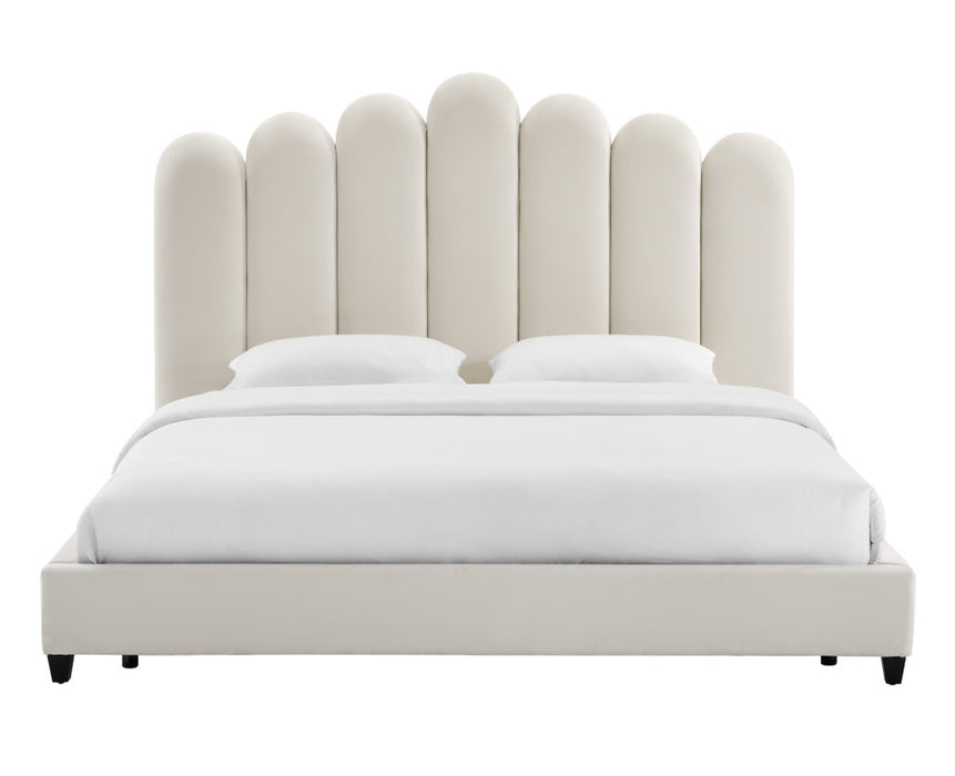 Celine Cream Velvet Bed in King