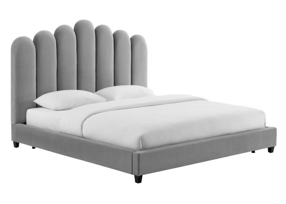 Celine Grey Velvet Bed in King