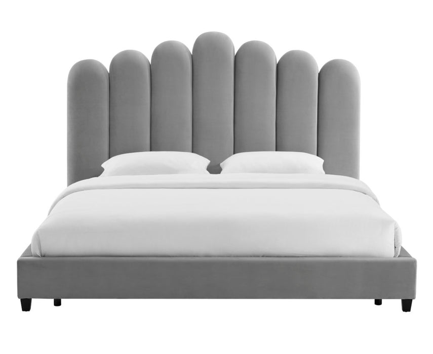 Celine Grey Velvet Bed in King