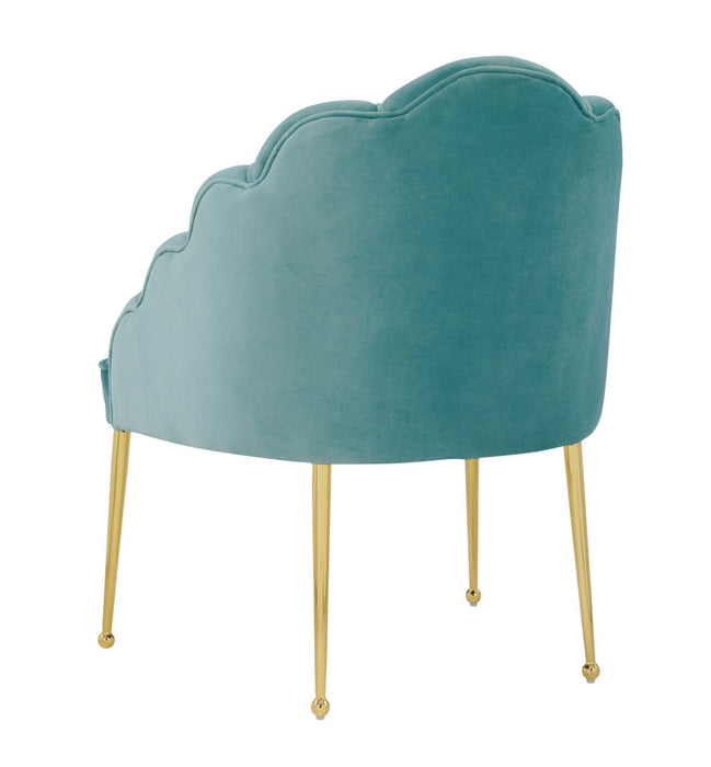 Daisy Sea Blue Velvet Chair