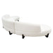 Vesper 3PC Modular Curved Armless Sofa & (2) Chaise in Faux White Shearling w/ Black Wood Leg Base
