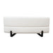 Vesper Curved Armless Sofa in Faux White Shearling w/ Black Wood Leg Base