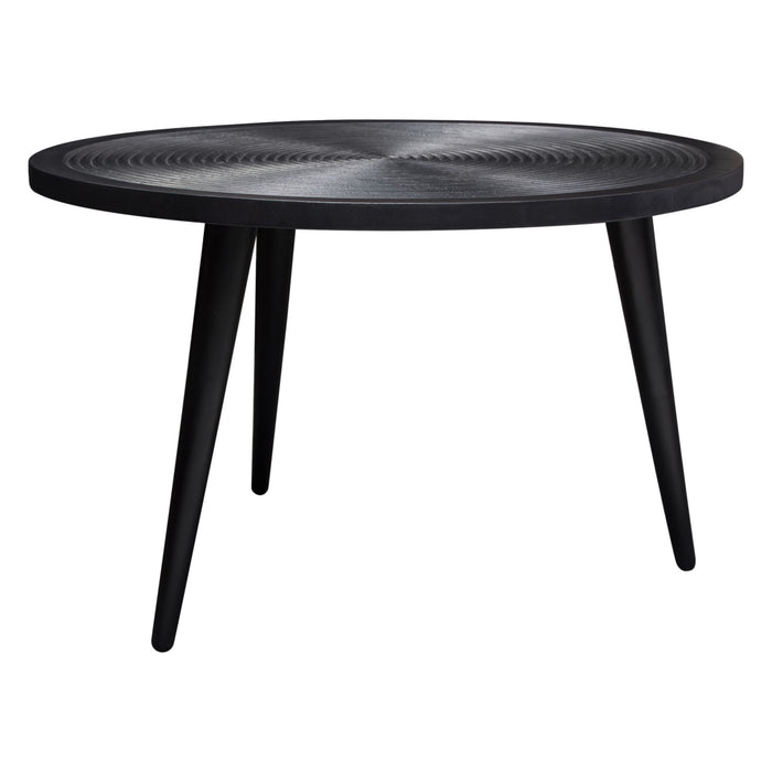 Vortex Round Cocktail Table in Solid Mango Wood Top in Black Finish & Iron Legs by Diamond Sofa