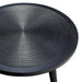 Vortex Round End Table in Solid Mango Wood Top in Black Finish & Iron Legs