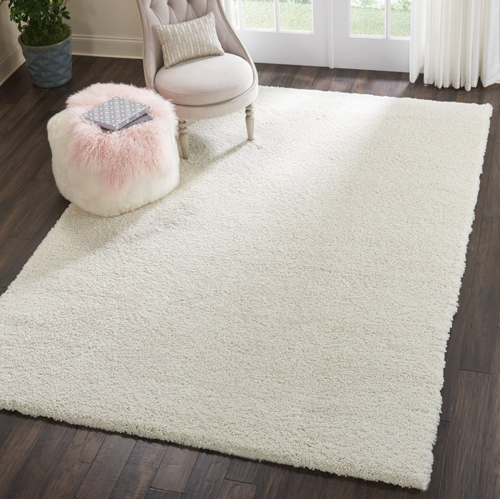 Nourison Malibu Shag MSG01 White 7'x10' Large  Rug