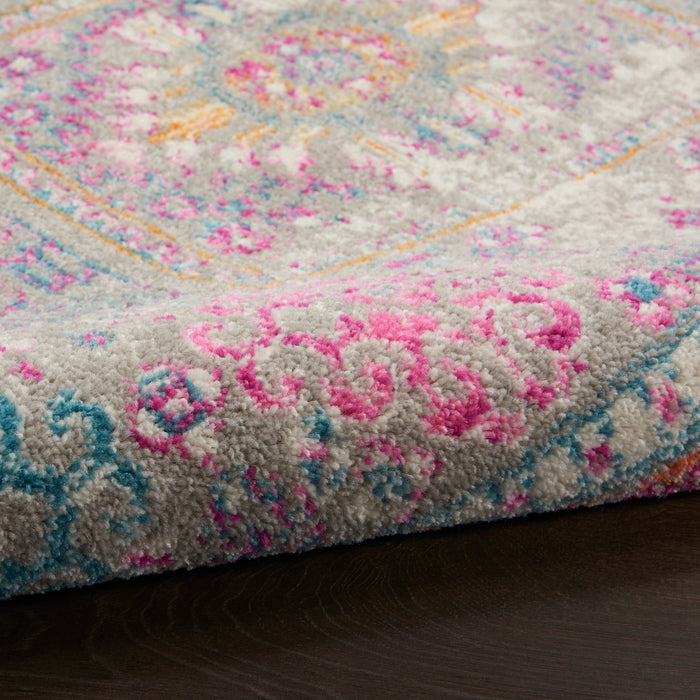 Nourison Passion 8' Runner Grey Multicolor   Area Rug