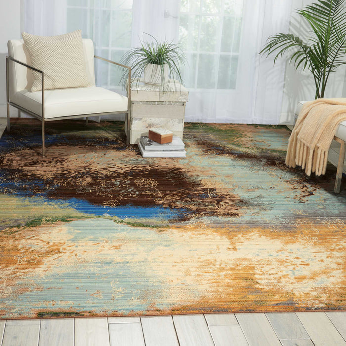 Nourison Rhapsody RH016 Blue 10'x14' Rug