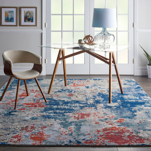 Nourison Artworks ATW01 Blue and Red 10'x13' Rug
