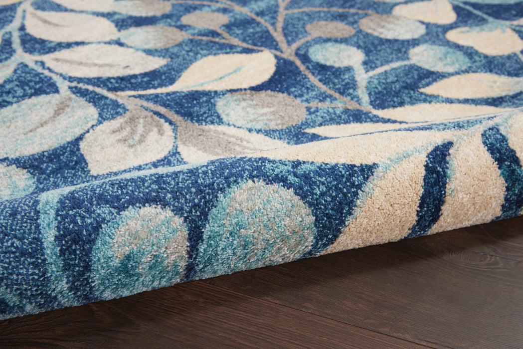 Nourison Tranquil TRA03 Navy Blue 6'x9' Botanical Area Rug