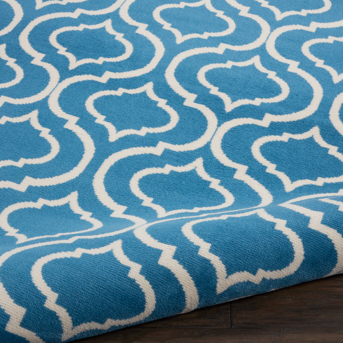 Nourison Jubilant JUB19 Blue 5' Round Moroccan Area Rug