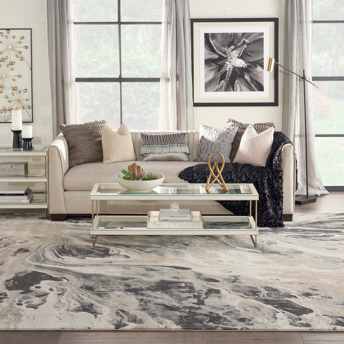 Inspire Me! Home Décor Elegance FAR01 Grey and White 9'x13' Oversized  Rug