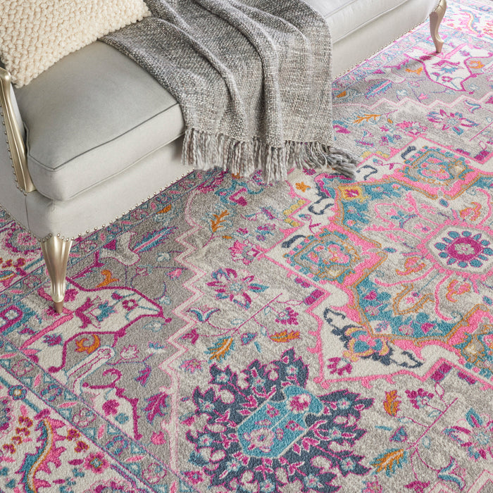 Nourison Passion PSN20 Grey and Pink 9'x12' Large  Rug