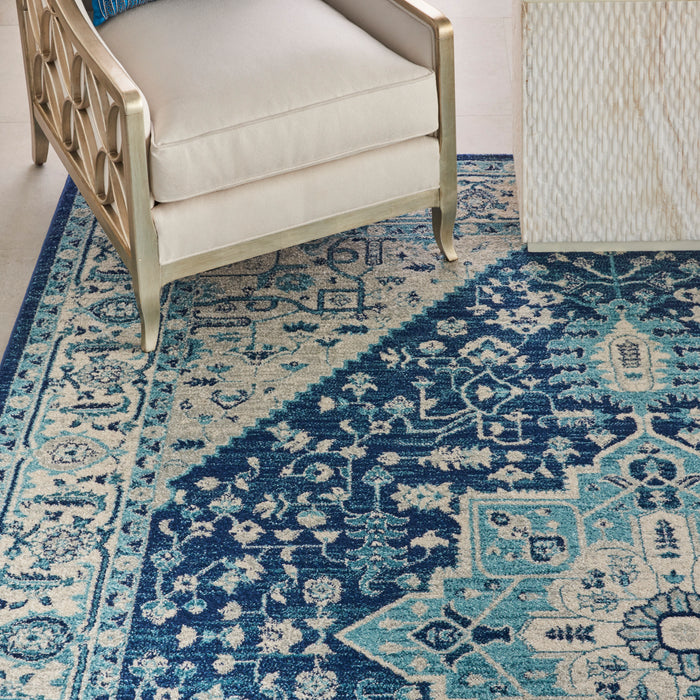 Nourison Tranquil TRA06 Blue and White 9'x12' Oversized  Rug