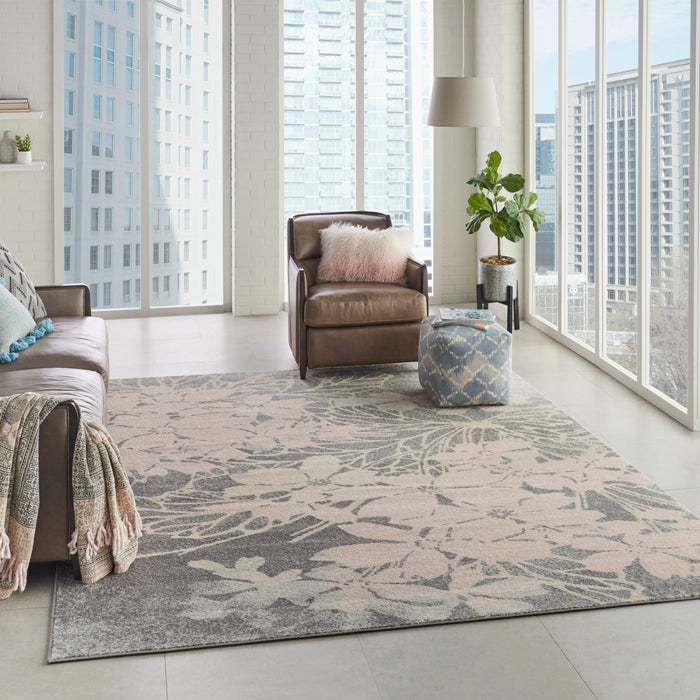 Nourison Tranquil TRA08 Pink and Grey 8'x10' Large  Rug