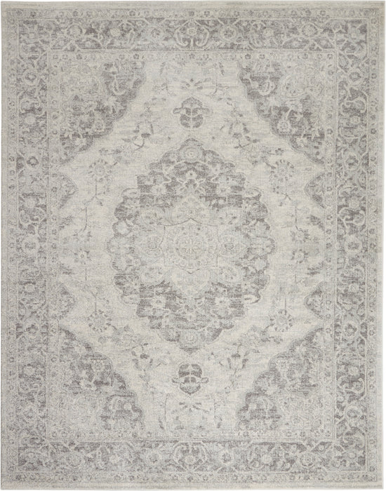 Nourison Tranquil TRA05 Grey and White 9'x12' Oversized  Rug