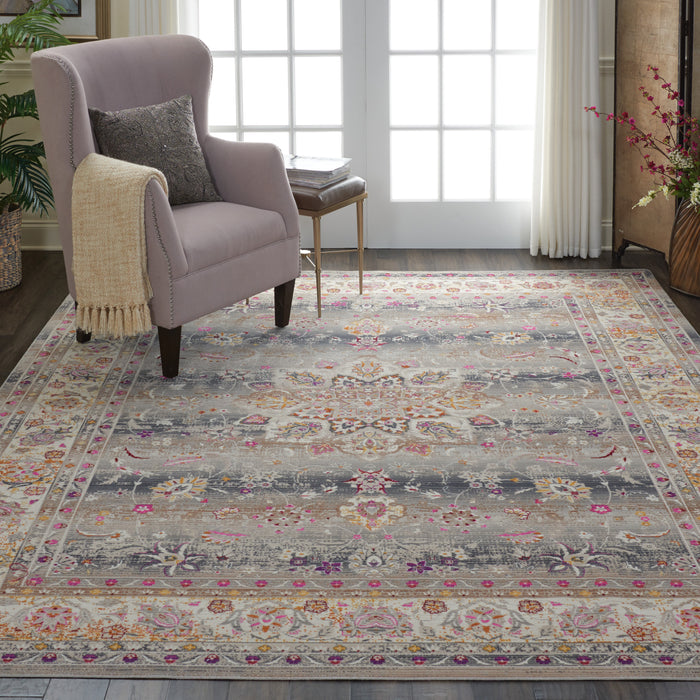 Nourison Vintage Kashan VKA01 Grey Multicolor 8'x10'   Rug