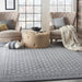 Nourison Palermo 7' x 10' Charcoal Grey and Silver Distressed Bohemian Area Rug