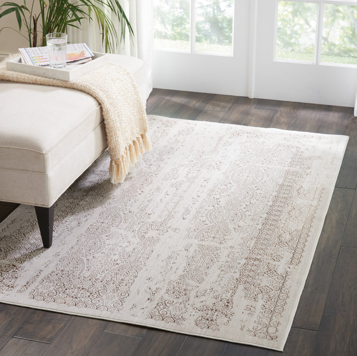 kathy ireland Home Silver Screen KI344 Ivory and Gold 4'x6'  Area Rug