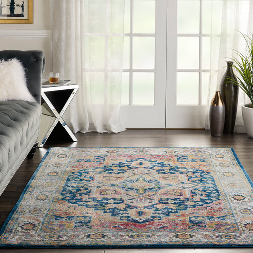 Nourison Ankara Global ANR11 Blue and Red Multicolor 4'x6' Persian Area Rug