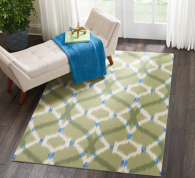 Nourison Sun N Shade SND05 Green 4'x6'  Area Rug