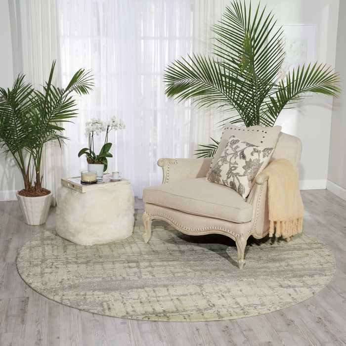 Nourison Twilight TWI10 Grey 8' Round Large Rug