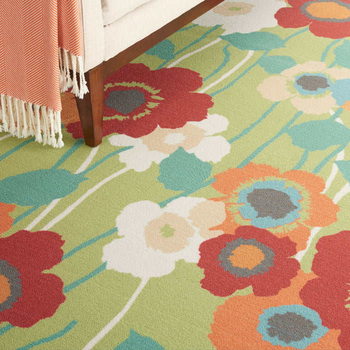 Waverly Sun N Shade SND27 Green 8'x11'   Rug