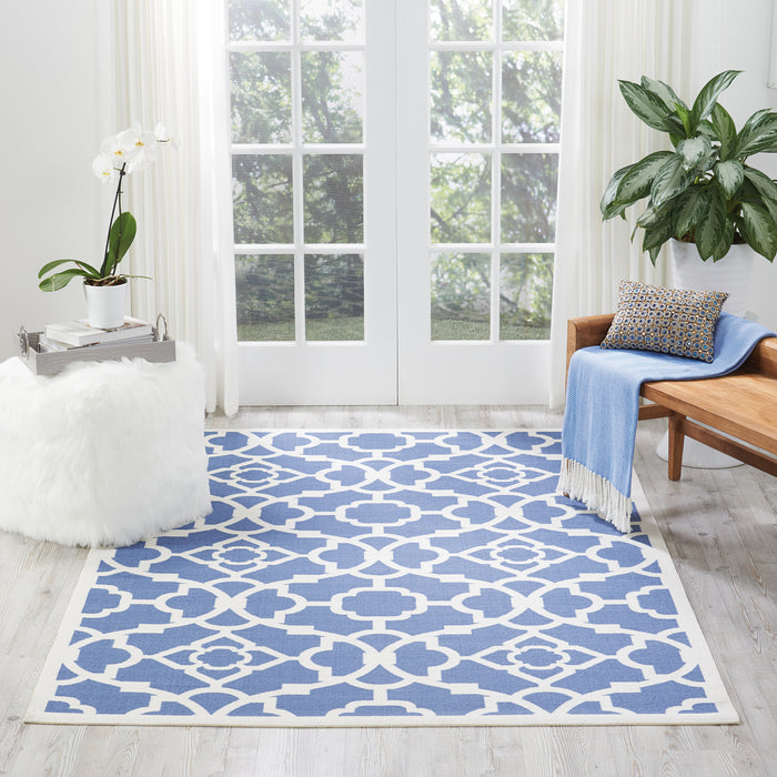 Waverly Sun N Shade SND04 Blue 5'x8'  Area Rug