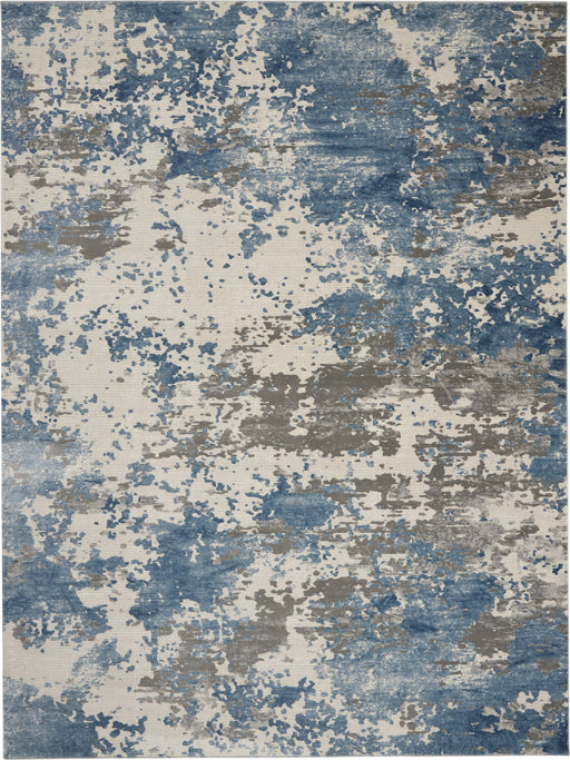 Nourison Rustic Textures RUS08 Blue and Grey 9'x13' Oversized Rug