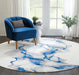 Nourison Twilight TWI27 Ivory and Blue 8' Round Oversized Rug
