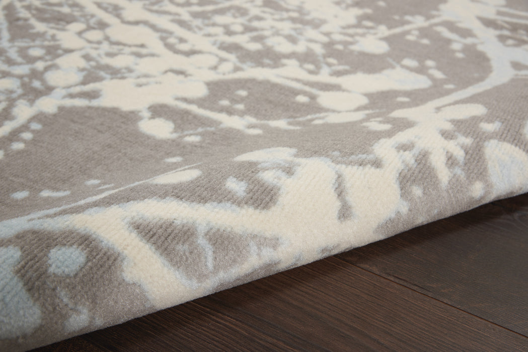 Nourison Jubilant JUB12 Grey and Blue 4'x6' Contemporary Area Rug