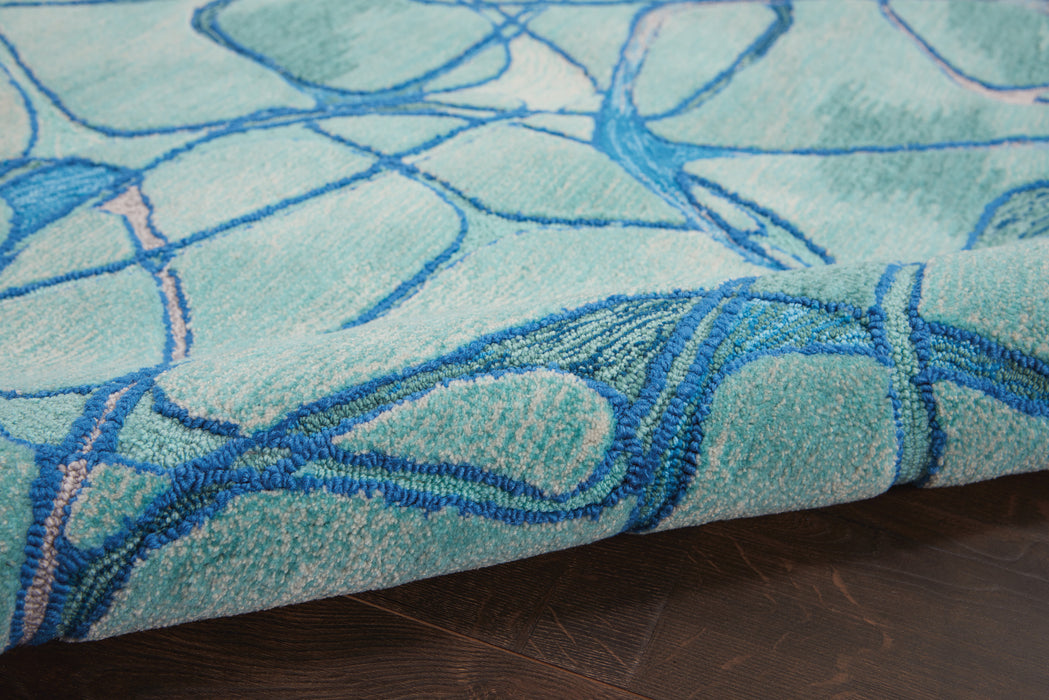 Nourison Symmetry SMM05 Aqua 5'x8' Area Rug
