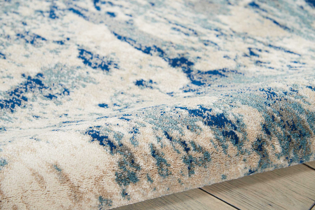 Nourison Maxell MAE16 Blue and Ivory 5'x7'  Area Rug