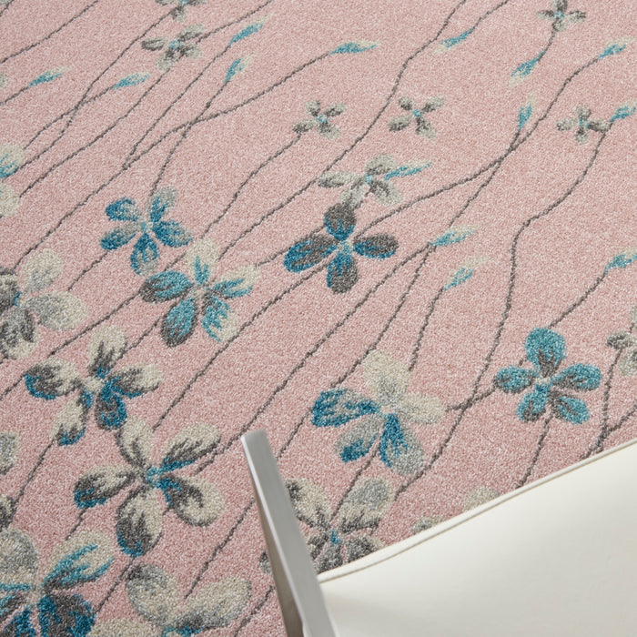 Nourison Tranquil TRA04 Pink 6'x9' Floral Area Rug