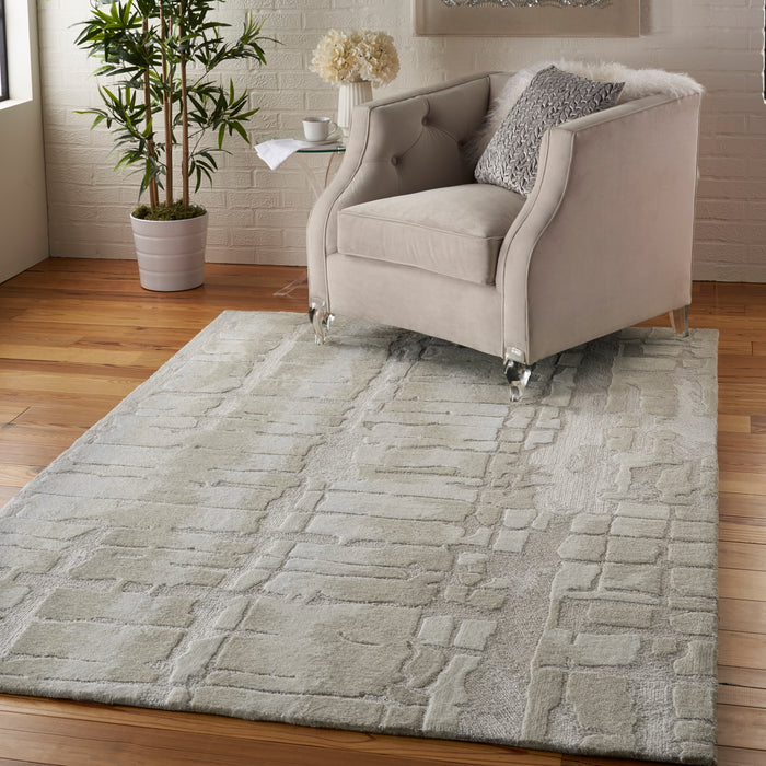 Nourison Symmetry SMM04 Ivory and Beige 4'x6' Area Rug