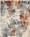 Nourison Artworks ATW01 Grey and Red 8'x10' Abstract Area Rug